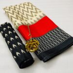 Pure Khadi Silk Saree with HD Ikkat Print & Tassel Pallu - Red