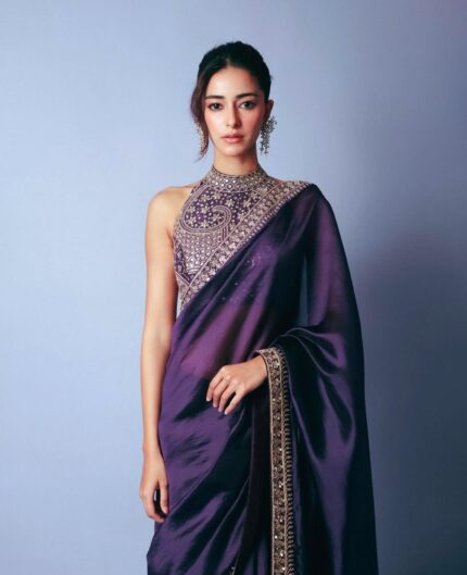 Fendy Satin Cording Sequins Work Designer Saree