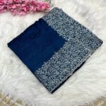 Elegant Soft Vichitra Saree with Embroidery Zari & Siroski Work - Blue