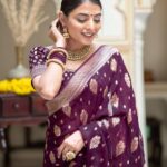 Elegant Banarasi Soft Silk Saree - Purple