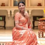 Elegant Banarasi Soft Silk Saree - Light Orange