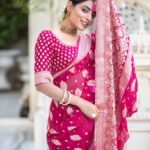 Elegant Banarasi Soft Silk Saree - Rani