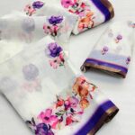 Fresh Arrival Linen Cotton Saree - Blue