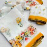 Fresh Arrival Linen Cotton Saree - Yellow